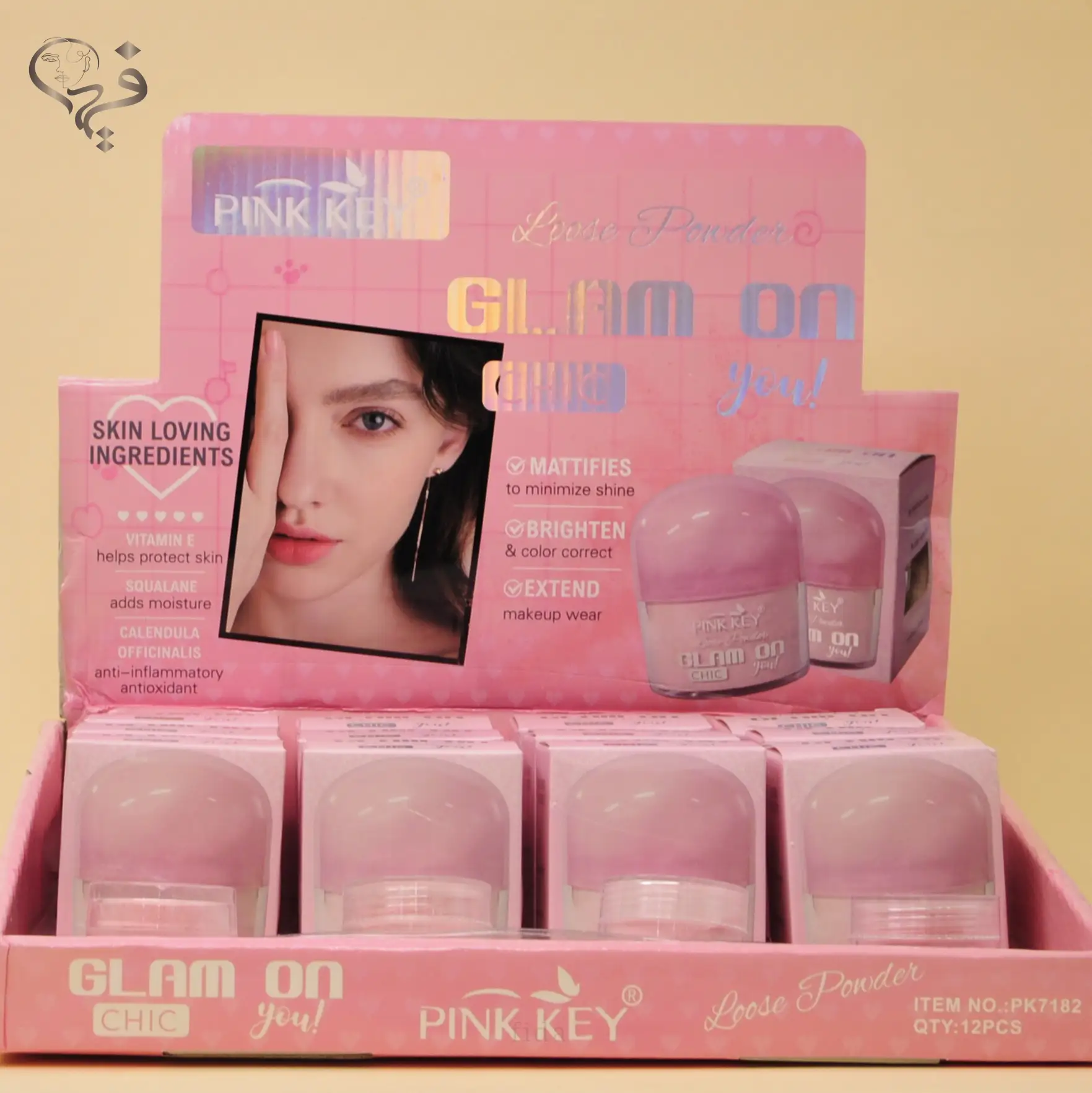  پودر فیکس 2 رنگ پینک کی Pink key