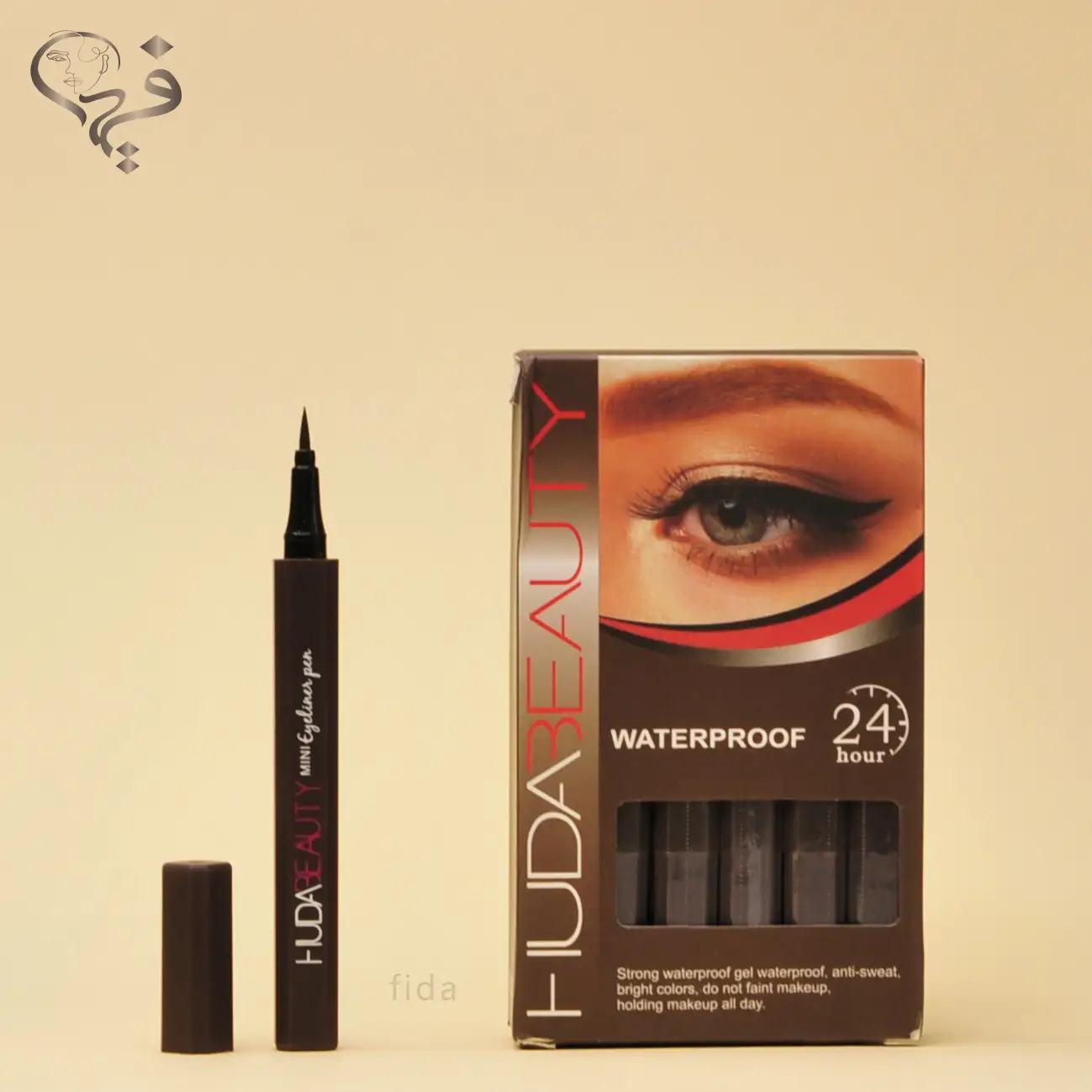 خط چشم ماژیکی 6 ضلعی قهوه ای هدی بیوتی Huda beauty