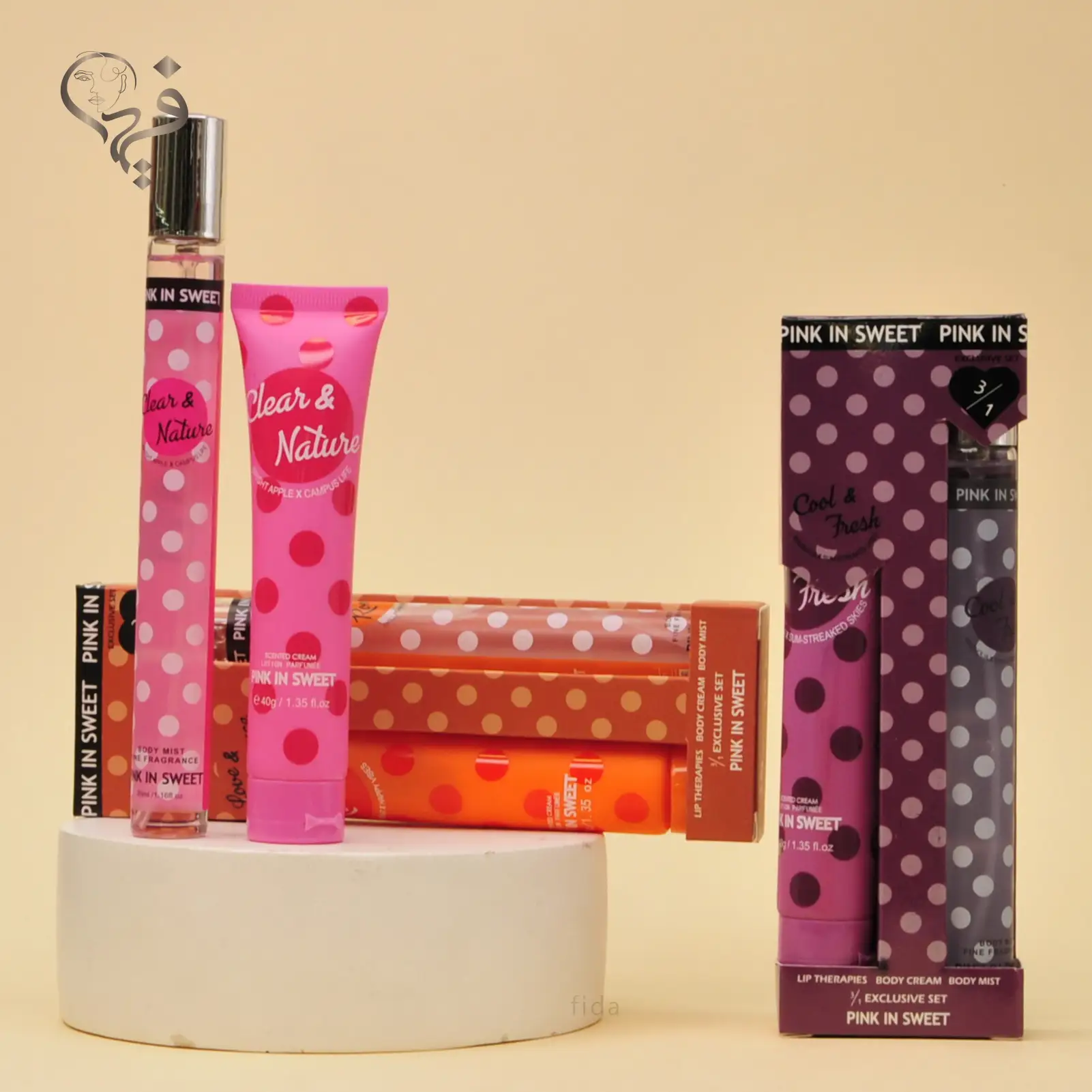 پک عطر قلمی و لوسیون پینک این سوئیت خال خالی Pink in sweet