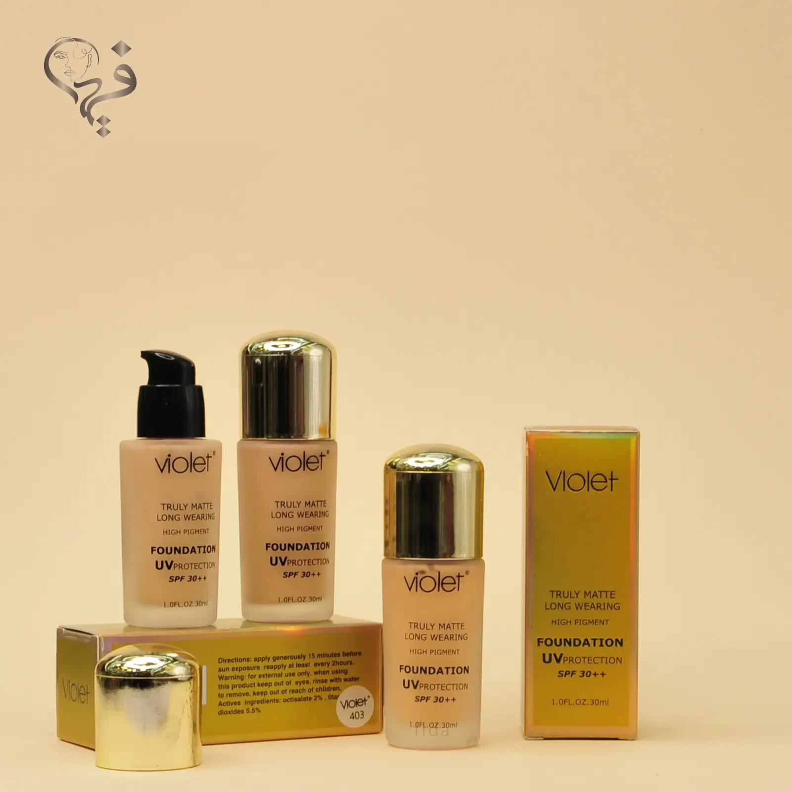 کرم پودر درب طلایی ویولت Violet