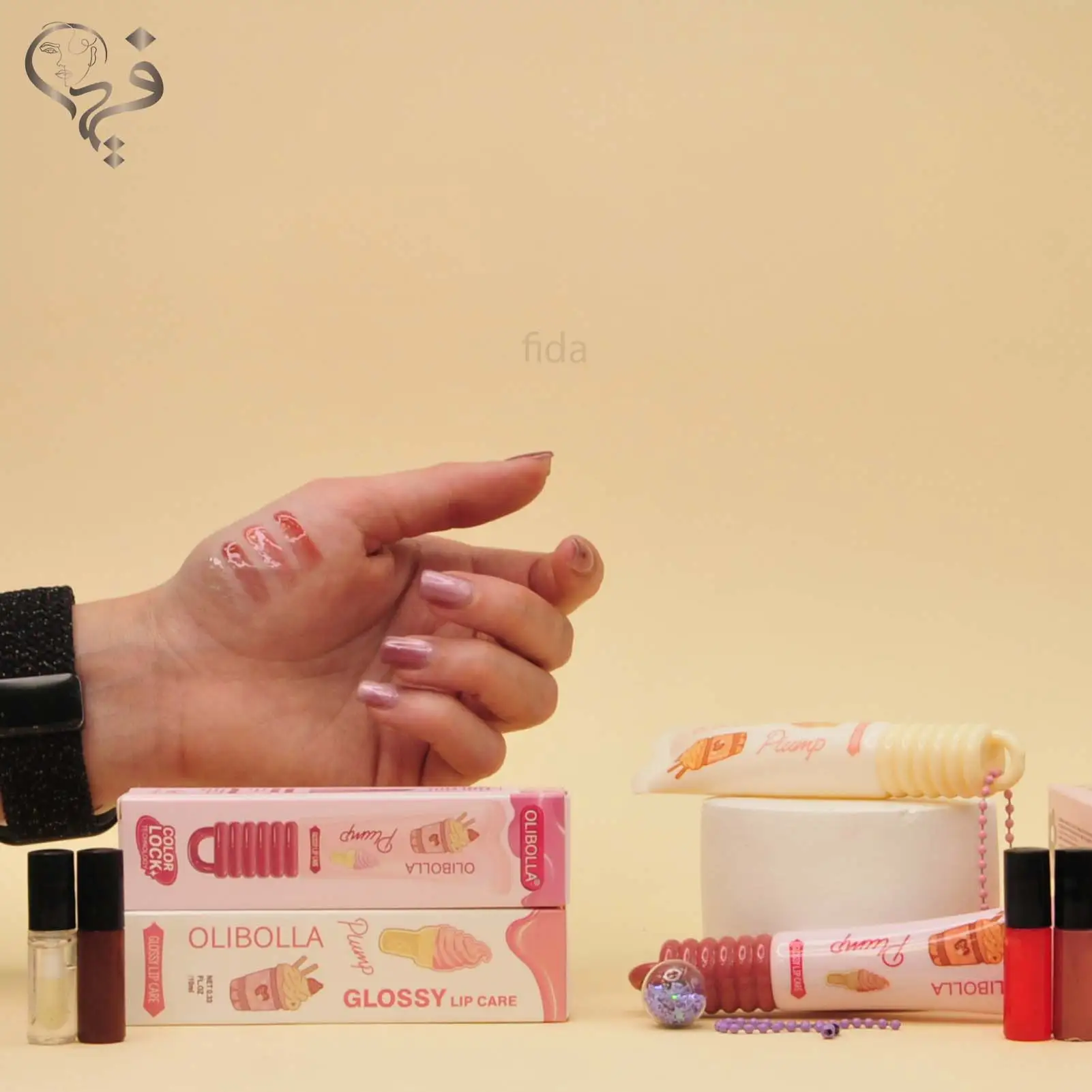 لیپ گلاس طرح بستنی اولی بولا OLIBOLLA