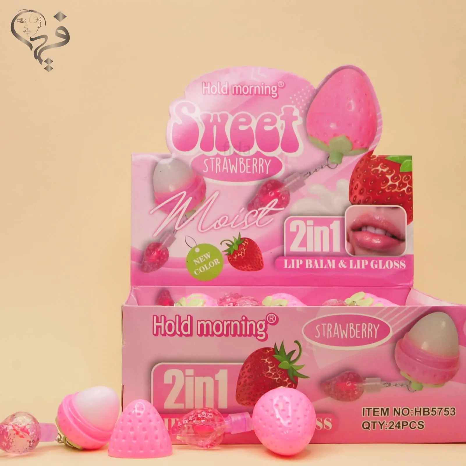 بالم لب توت فرنگی آویز دار صورتی هلد مورنینگ Hold morning 