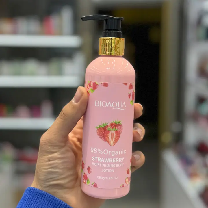 خرید لوسیون بدن توت فرنگی بیوآکوا