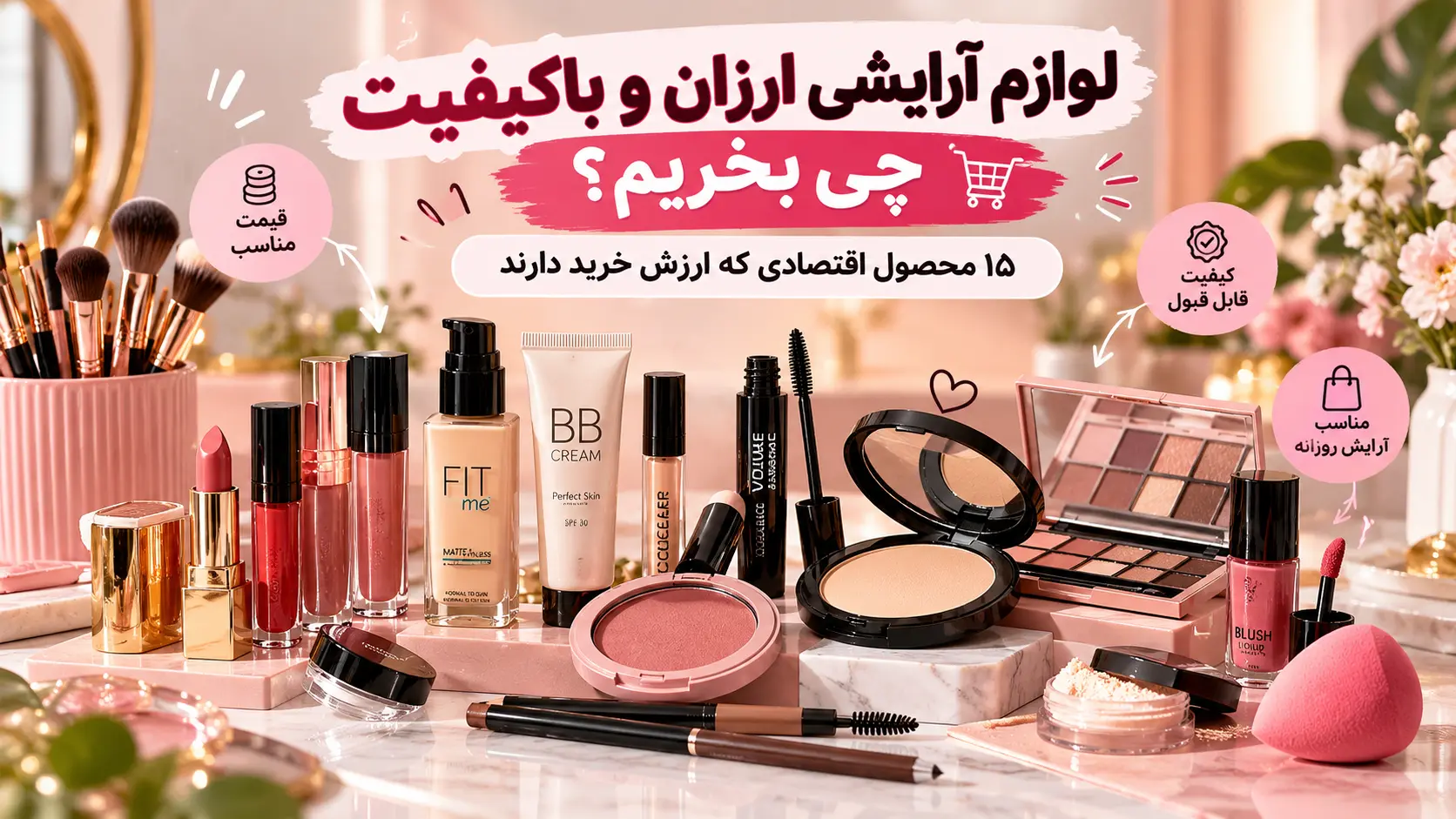 ۱۵ محصول از لوازم آرایشی ارزان و باکیفیت برای آرایش روزانه و خرید اقتصادی