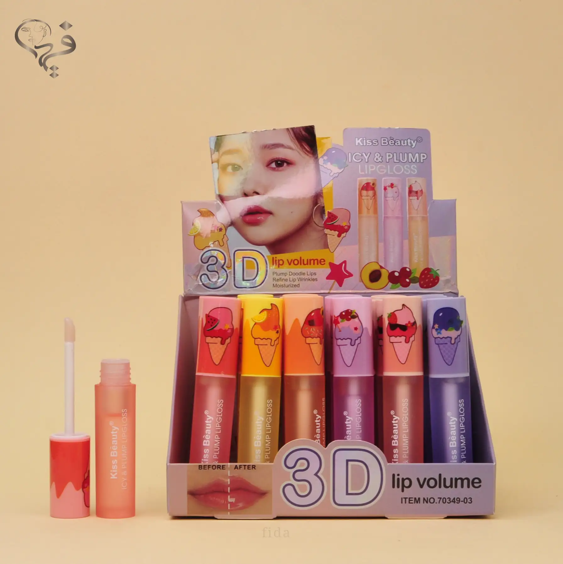 حجم دهنده لب بستنی 3D کیس بیوتی Kiss Beauty
