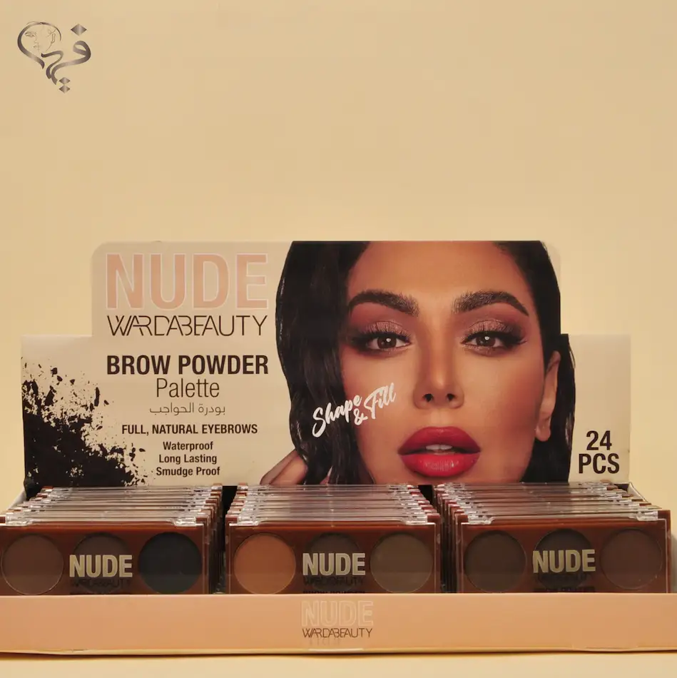 پالت سایه ابرو 3 رنگ نود وردا بیوتی warda beauty