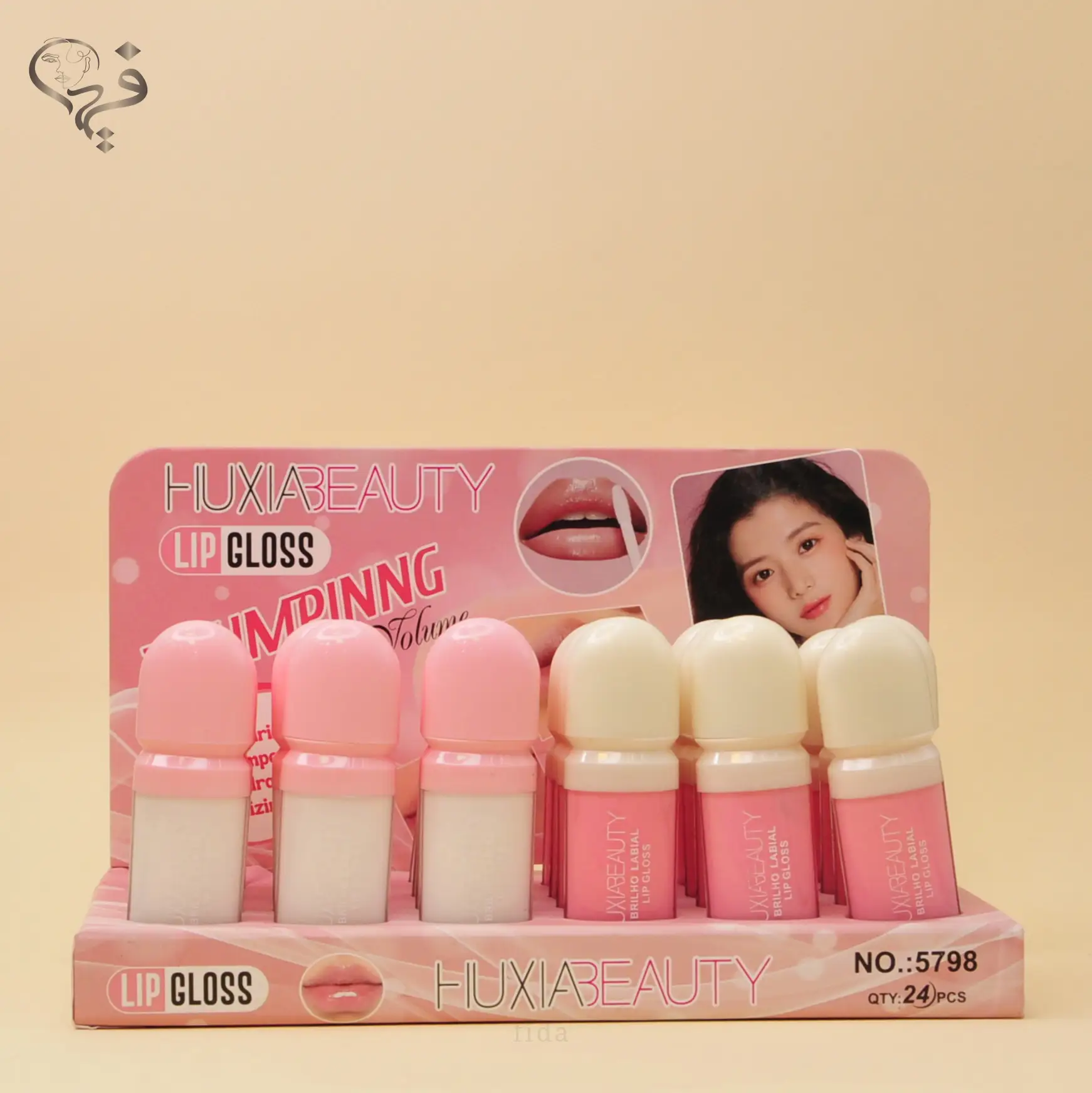لیپ گلاس حجم دهنده لب سفید صورتی هوکسیا بیوتی Huxia beauty