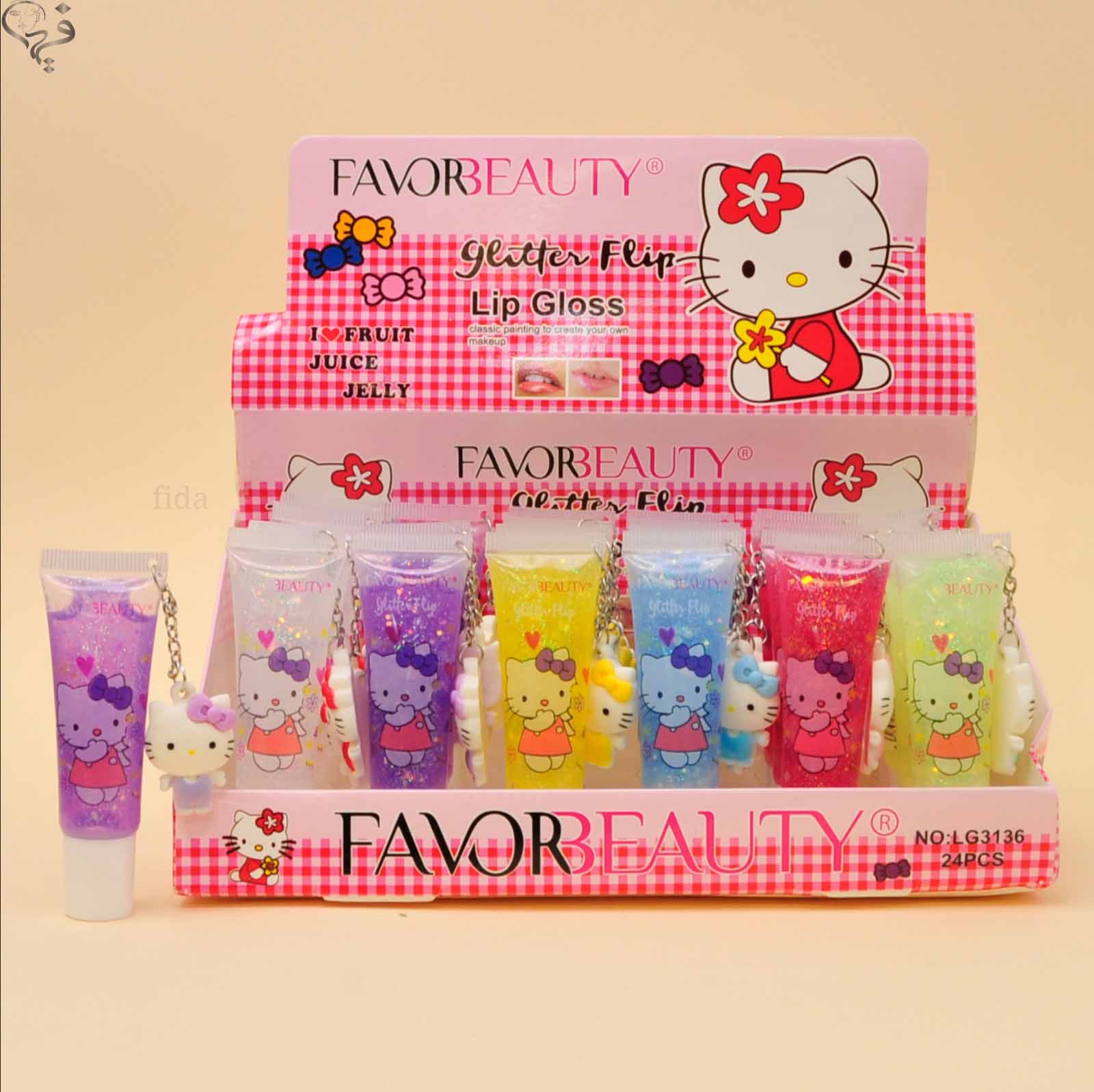 برق لب آویز دار هلو کیتی فیور بیوتی Favor beauty 