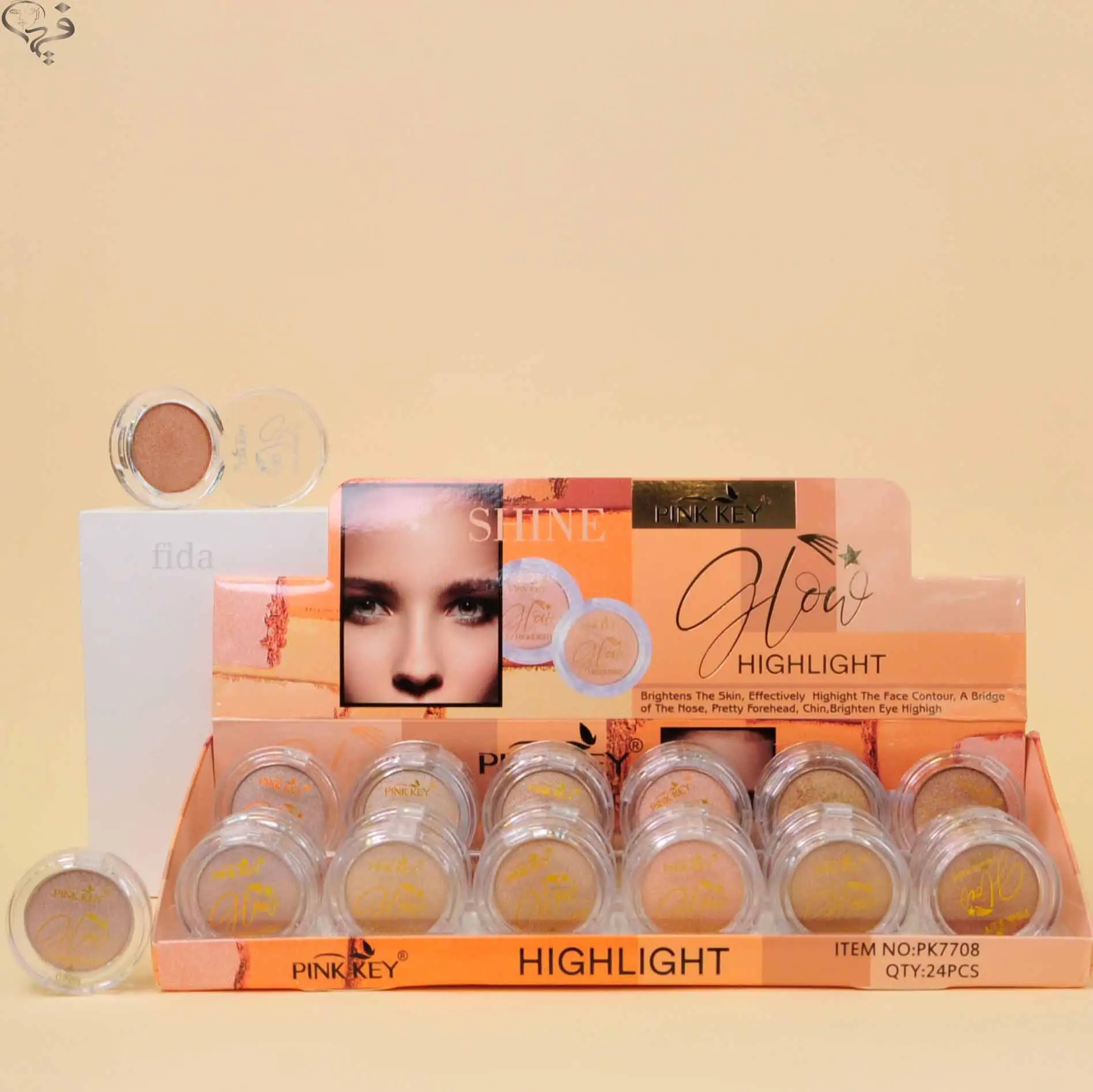 پالت هایلایتر تکی پینک کی Pink Key 