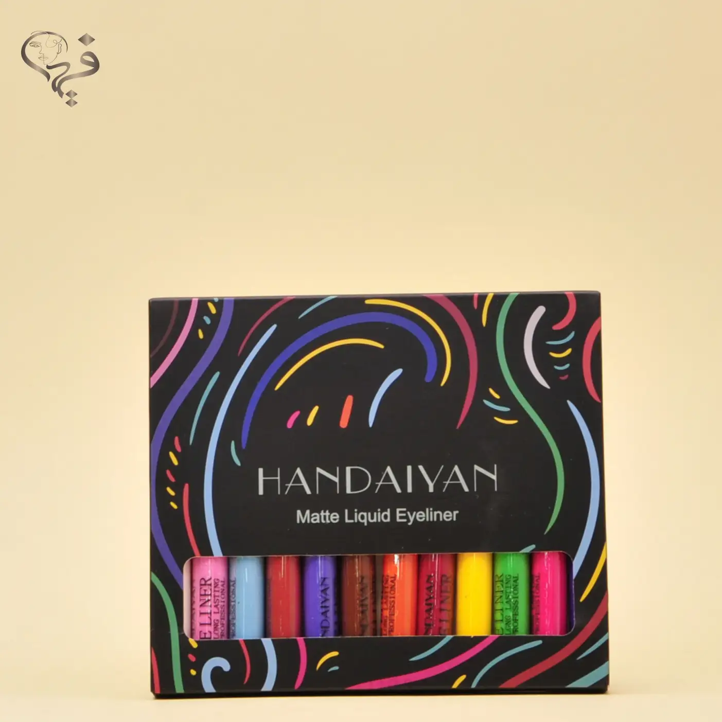 خط چشم رنگی مویی هندیان جلد مشکی Handaiyan